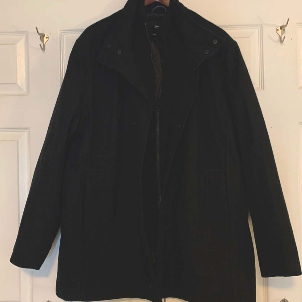Marc New York Coyle Wool Stand Collar Coat with Knit Bib